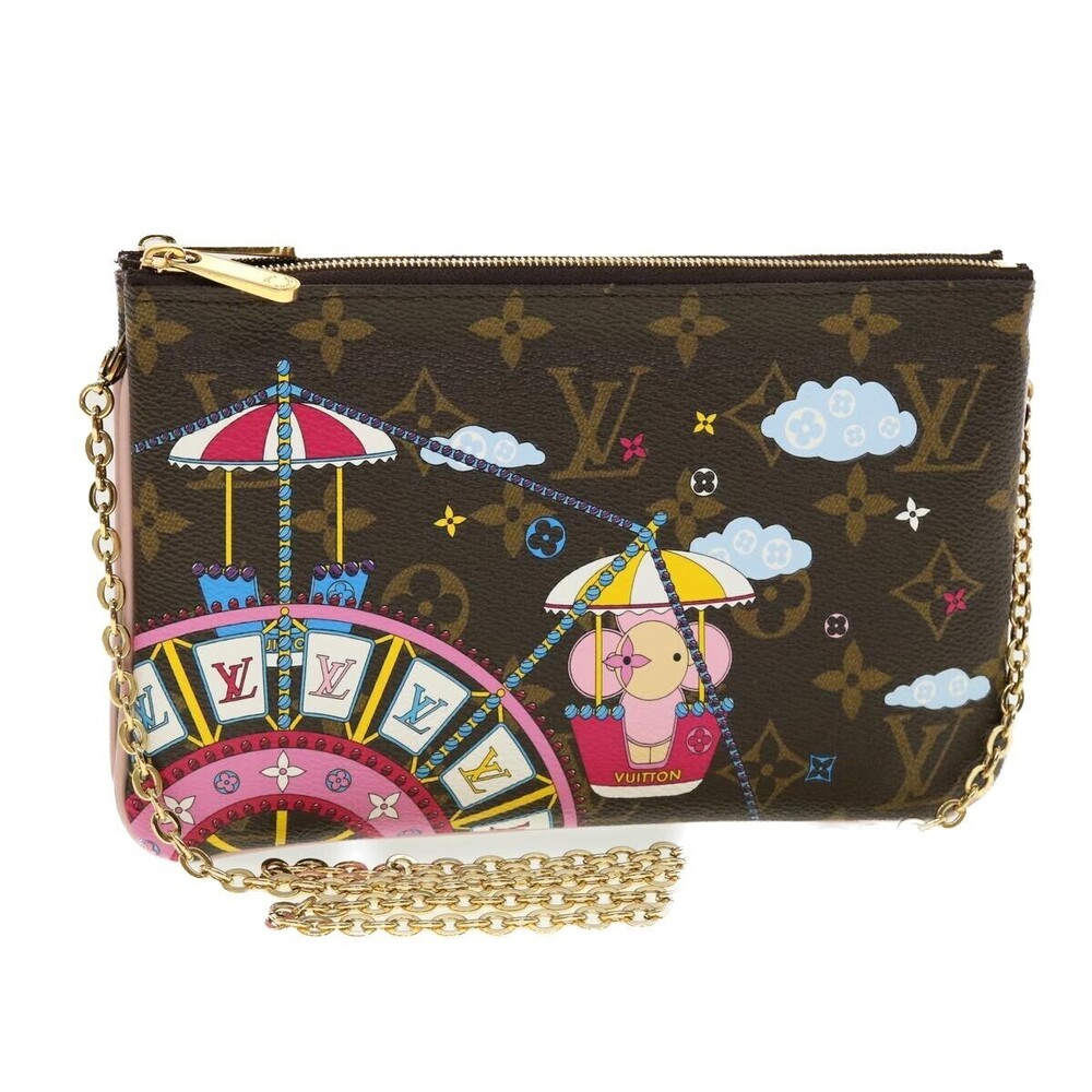 Louis Vuitton Double Zip Pochette Limited Edition Vivienne Xmas Monogram Canvas